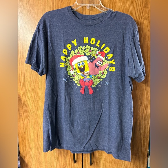 Women’s Christmas Sponge Bob tshirt size large - Picture 1 of 7